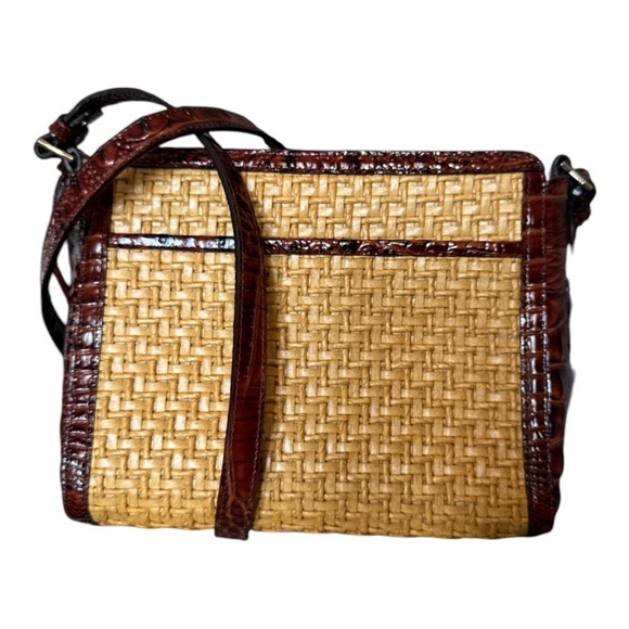 NWT Brahmin Carrie Crossbody Natural Chatham + Leather Woven Straw Summer - Picture 7 of 13